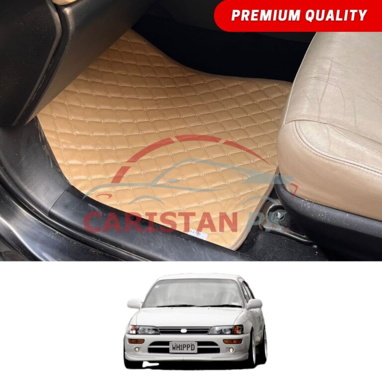 Toyota Corolla Indus Flat Style 7D Floor Mats Beige Stitch