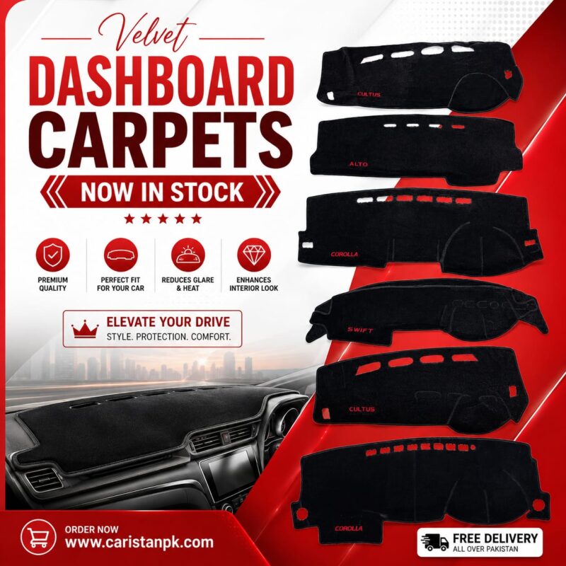 Premium Velvet Dashboard Carpets Available For Most Cars 5