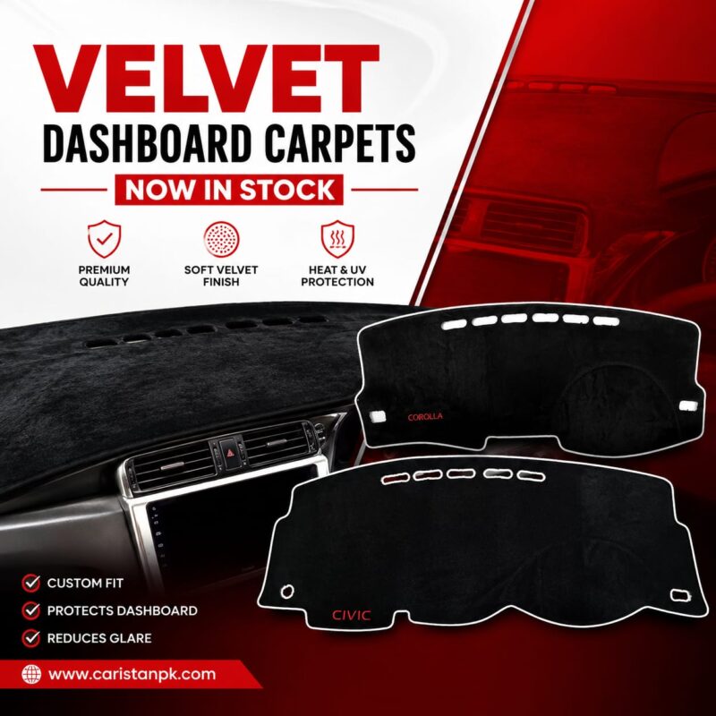 Premium Velvet Dashboard Carpets Available For Most Cars 6