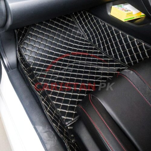 MG ZS 7D Floor Mats Black With Beige Stitch