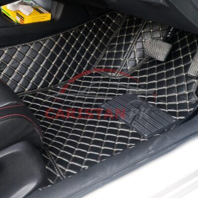 Honda Civic 7D Floor Mats Black With Beige Stitch 2022 Model & Onwards