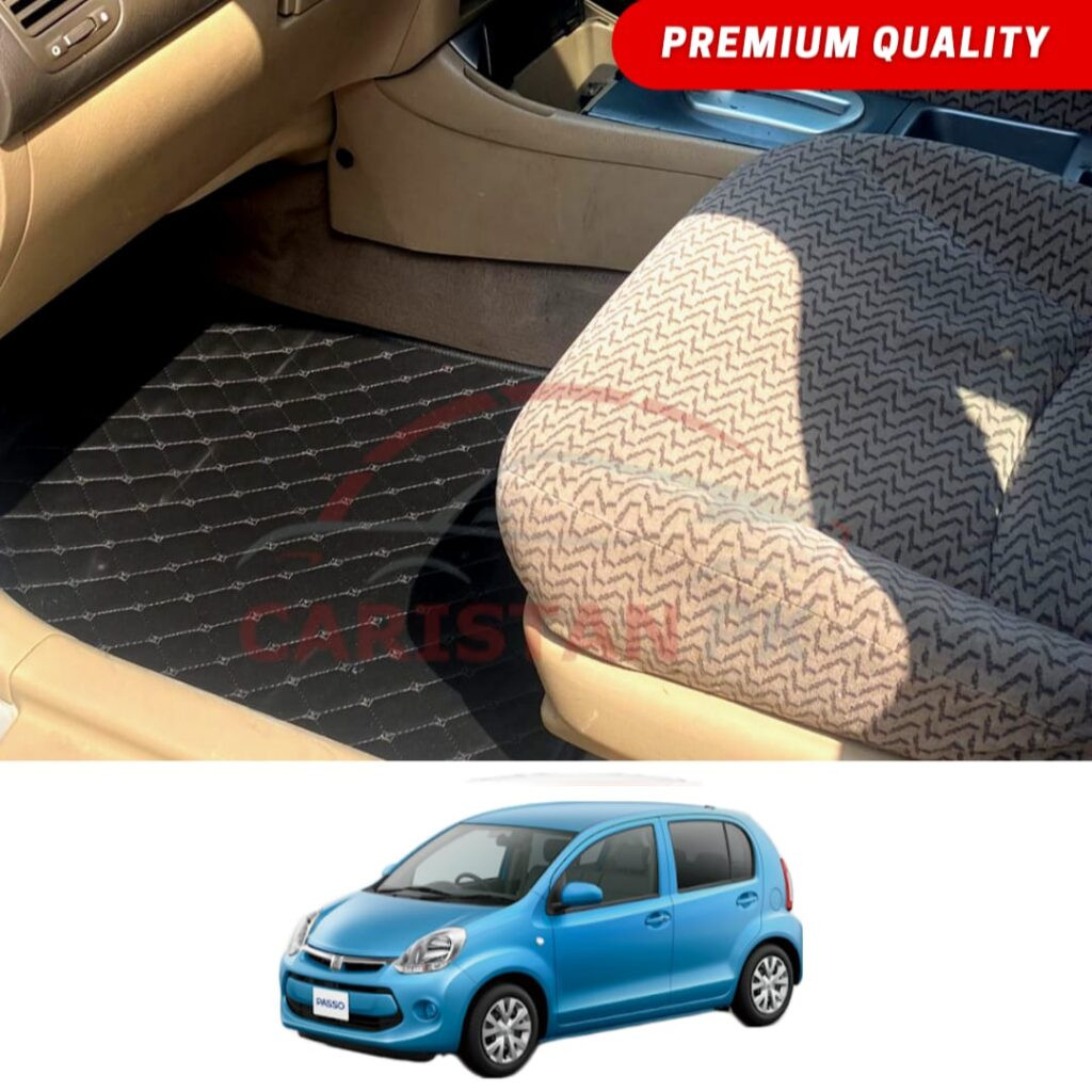 Toyota Passo Flat Style 7D Floor Mats Black 2011-16