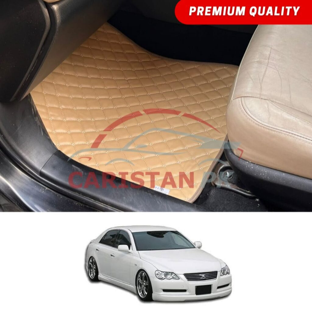 Toyota Mark X Flat Style 7D Floor Mats Beige Stitch 2004-10