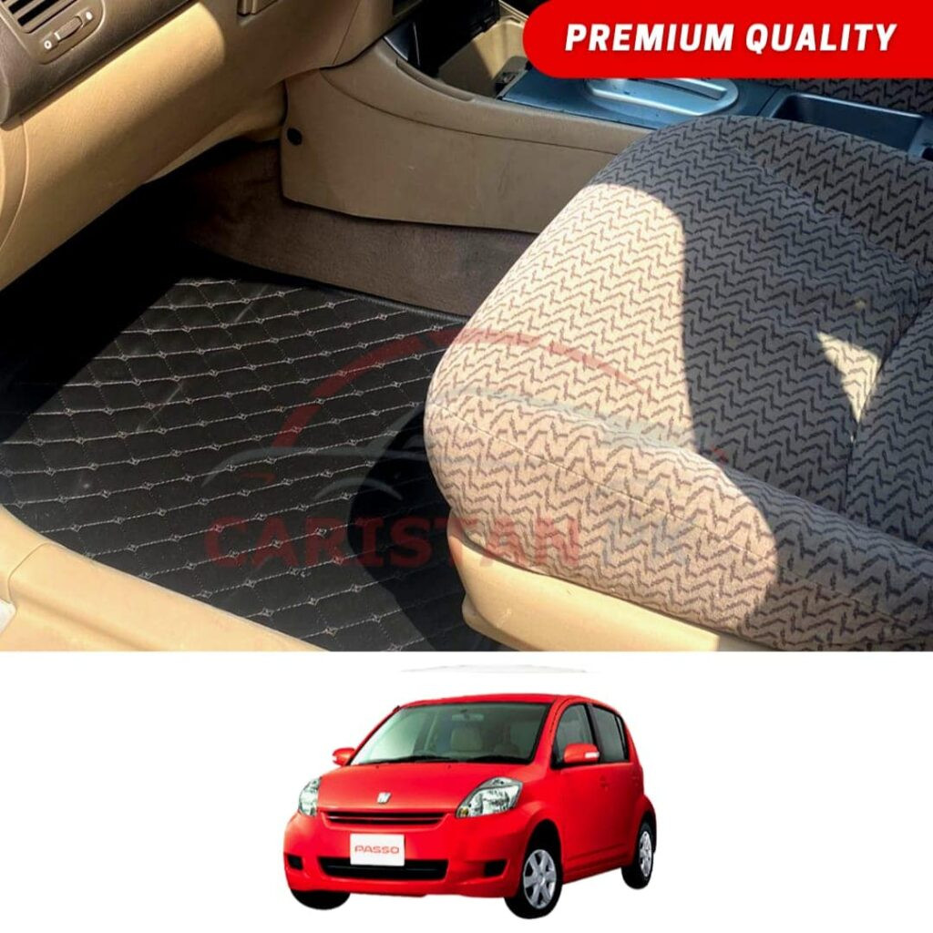 Toyota Passo Flat Style 7D Floor Mats Black 2003-09