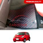 Toyota Passo Flat Style 7D Floor Mats Black With Red Stitch 2003-09