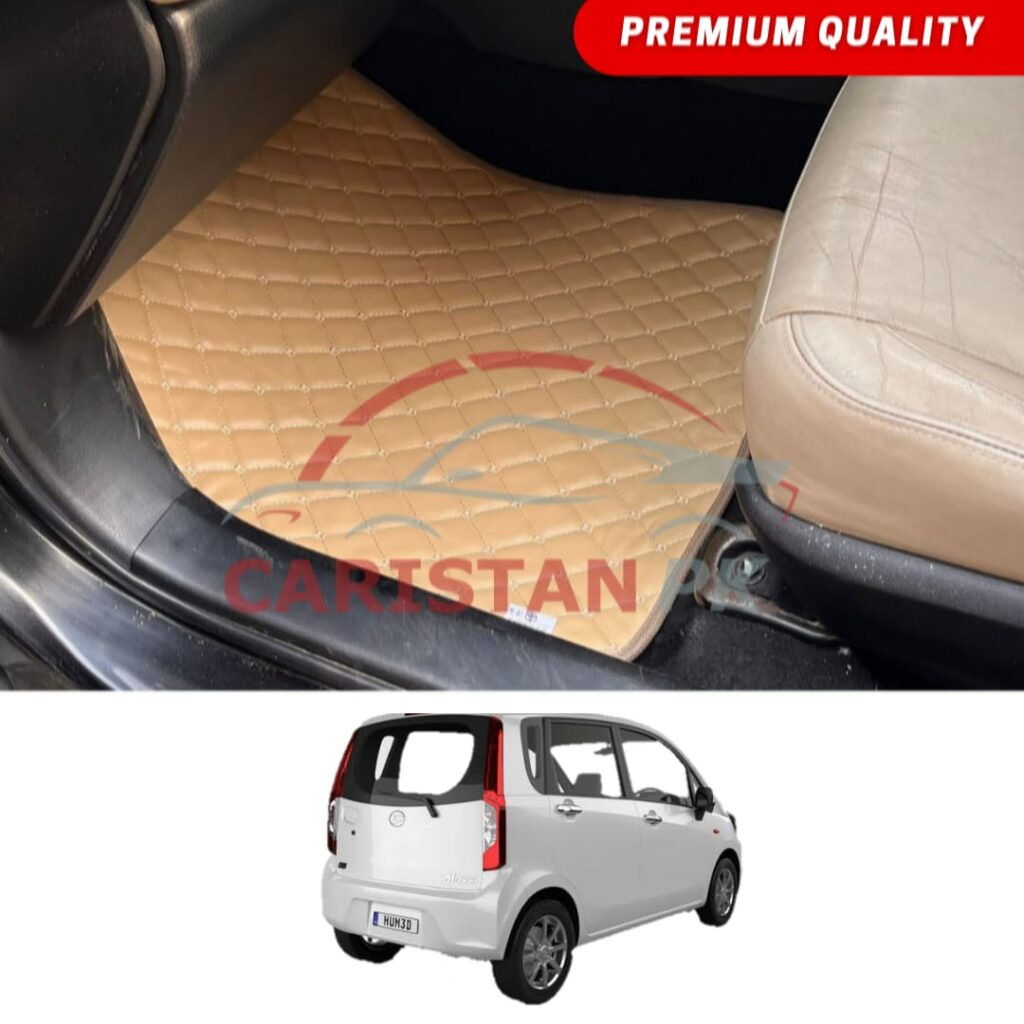 Daihatsu Move Flat Style 7D Floor Mats Beige Stitch 2009-14 Daihatsu Move Flat Style 7D Floor Mats Beige Stitch 2009-14