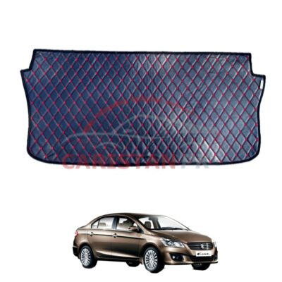 Suzuki Ciaz 7D Trunk Protection Mat Black With Red Stitch