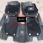 Honda HRV Premium 9D Floor Mats Black With Orange Stitch 1