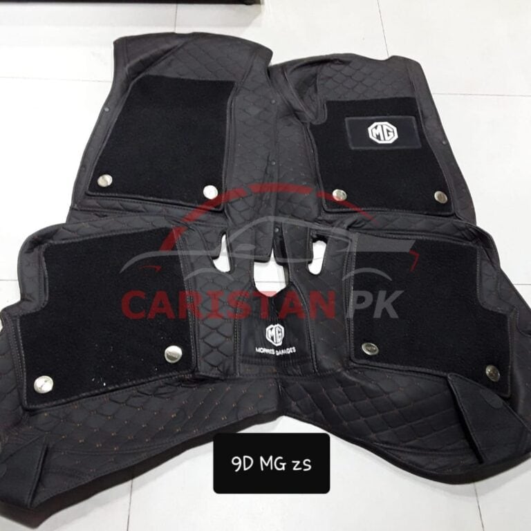 MG ZS Premium 9D Floor Mats Black With Orange Stitch 1