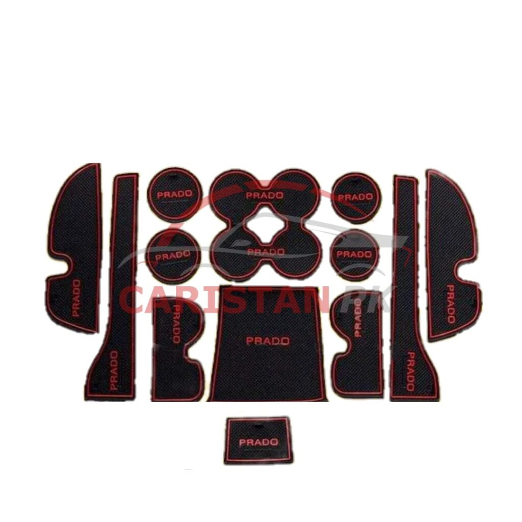 Toyota Prado PVC Non-Slip Interior Protection Mats Red 2010-21