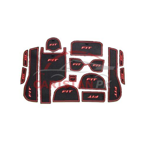 Honda Fit PVC Non-Slip Interior Protection Mats Red 2014-19