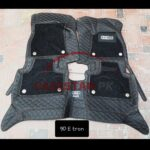 Audi E Tron Premium 9D Floor Mats Black With Orange Stitch 1