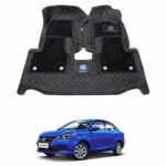 Changan Alsvin Premium 9D Floor Mats Black With Orange Stitch