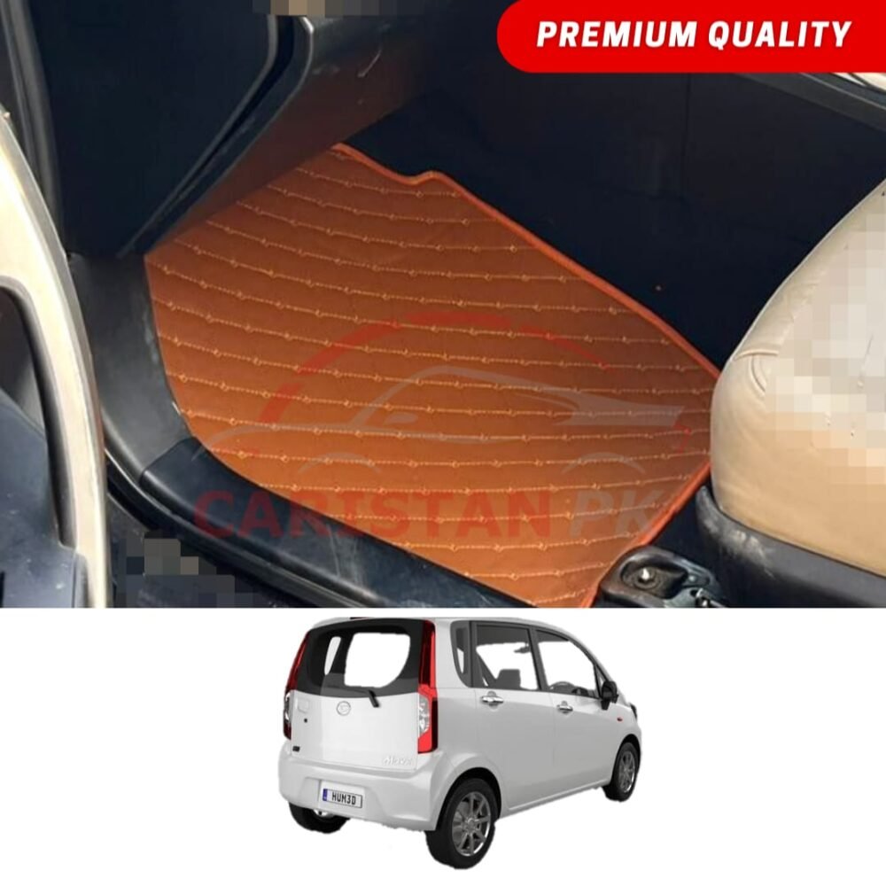 Daihatsu Move Flat Style 7D Floor Mats Royal Orange 2009-14