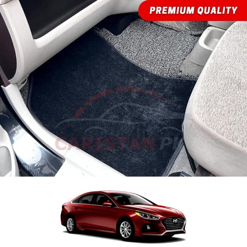 Hyundai Elantra Premium Carpet Floor Mats Black Grey