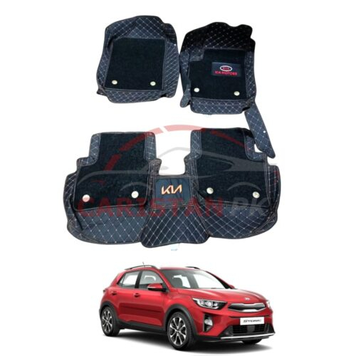 KIA Stonic Premium 9D Floor Mats Black With Orange Stitch