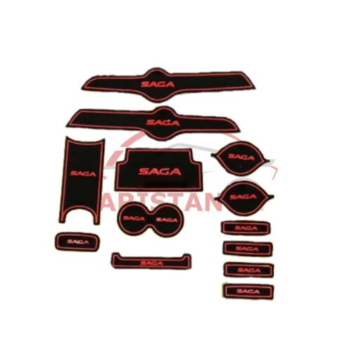Proton Saga PVC Non-Slip Interior Protection Mats Red