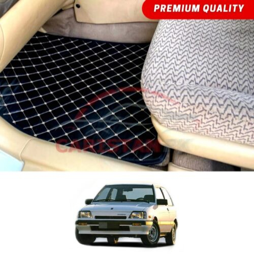 Suzuki Khyber Flat Style 7D Floor Mats Black With Beige Stitch
