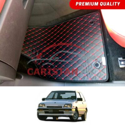 Suzuki Khyber Flat Style 7D Floor Mats Black With Red Stitch