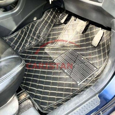 Suzuki Swift 7D Floor Mats Black With Beige Stitch 2022 Model & Onwards