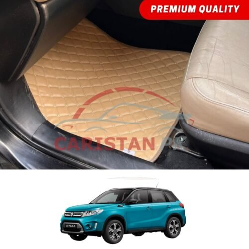 Suzuki Vitara Flat Style 7D Floor Mats Beige Stitch