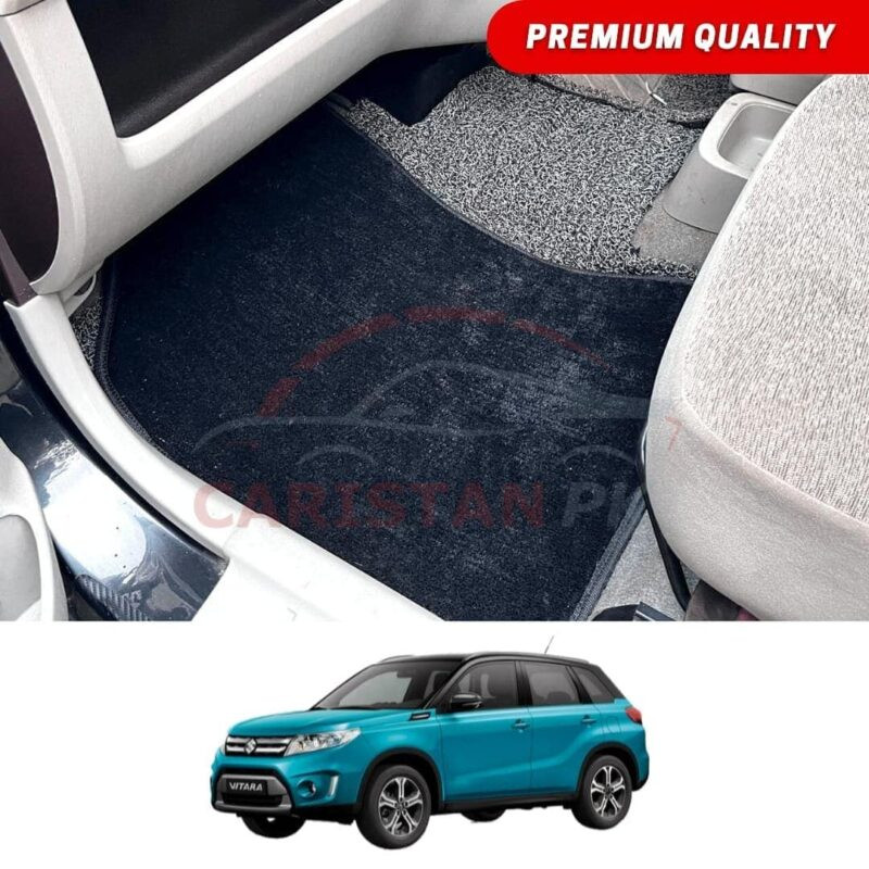 Suzuki Vitara Premium Carpet Floor Mats Black Grey Suzuki Vitara Premium Carpet Floor Mats Black Grey
