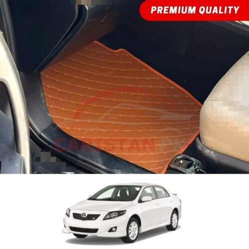Toyota Corolla Flat Style 7D Floor Mats Royal Orange 2009-10