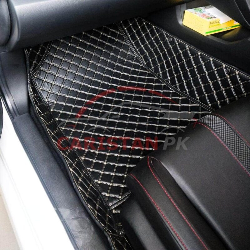 Toyota Hilux Revo Rocco 7D Floor Mats Black With Beige Stitch Toyota Hilux Revo Rocco 7D Floor Mats Black With Beige Stitch