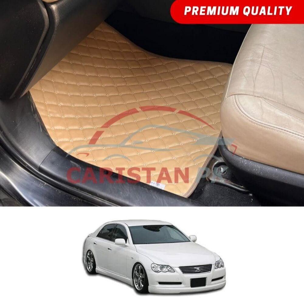 Toyota Mark X Flat Style 7D Floor Mats Beige Stitch 2004-10 Toyota Mark X Flat Style 7D Floor Mats Beige Stitch 2004-10