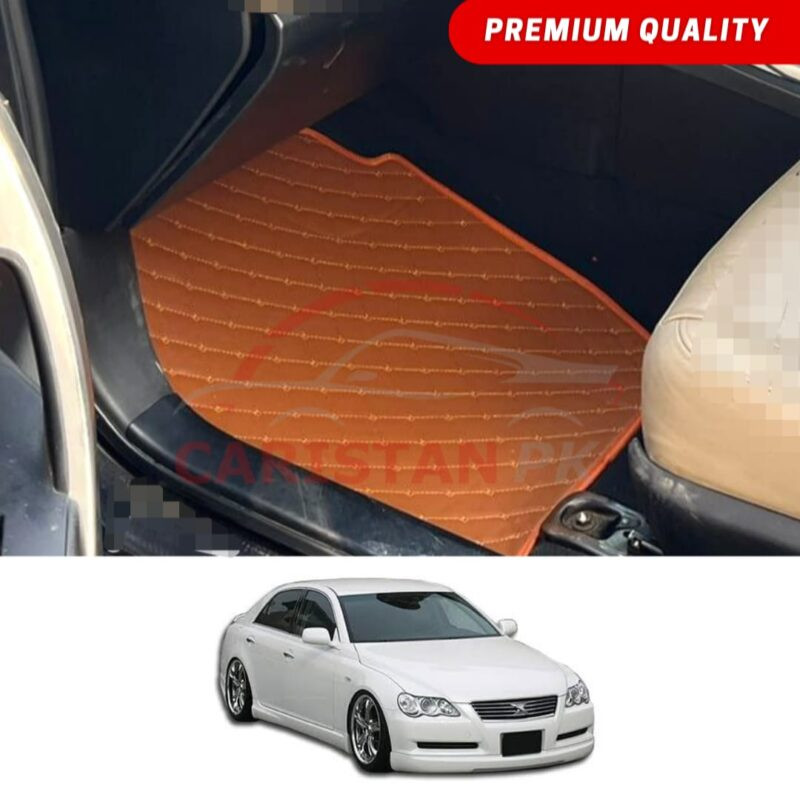 Toyota Mark X Flat Style 7D Floor Mats Royal Orange 2004-10 Toyota Mark X Flat Style 7D Floor Mats Royal Orange 2004-10