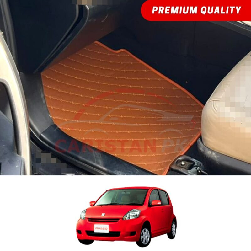 Toyota Passo Flat Style 7D Floor Mats Royal Orange 2003-09 Toyota Passo Flat Style 7D Floor Mats Royal Orange 2003-09