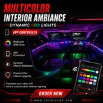 Multicolor Interior Ambiance Dynamic RGB Lights App Controlled