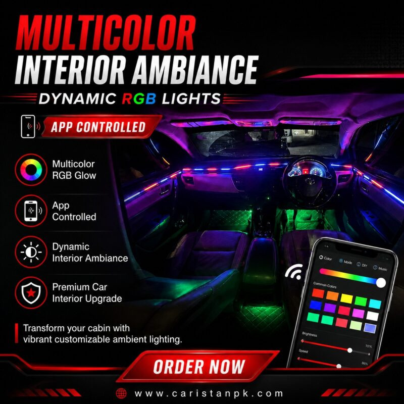 Multicolor Interior Ambiance Dynamic RGB Lights App Controlled