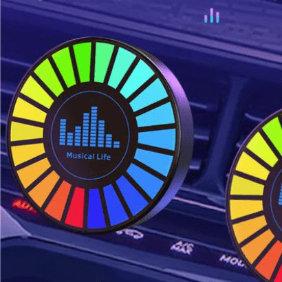 Universal Car Round Sound Activated RGB AC Vent Rhythm Light