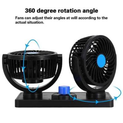 Portable 360° Dual Head Rotating Fan