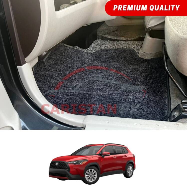 Toyota Corolla Cross Premium Carpet Floor Mats Black Grey