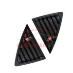 Toyota Fortuner Quarter Glass Evo Louver Cover Vent Set Black 2016-25 3