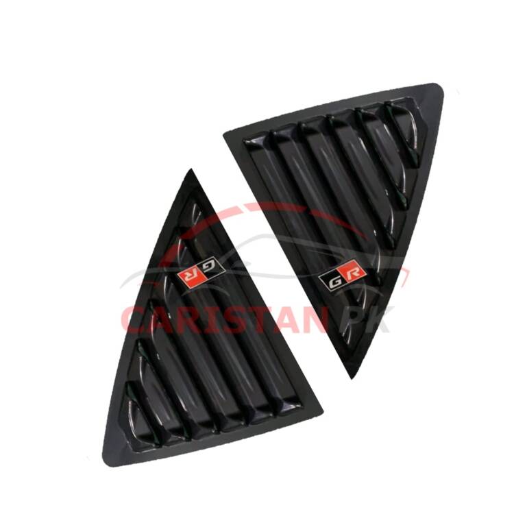 Toyota Fortuner Quarter Glass Evo Louver Cover Vent Set Black 2016-22 1