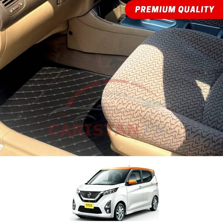 Nissan Dayz Flat Style 7D Floor Mats Black 2019-24