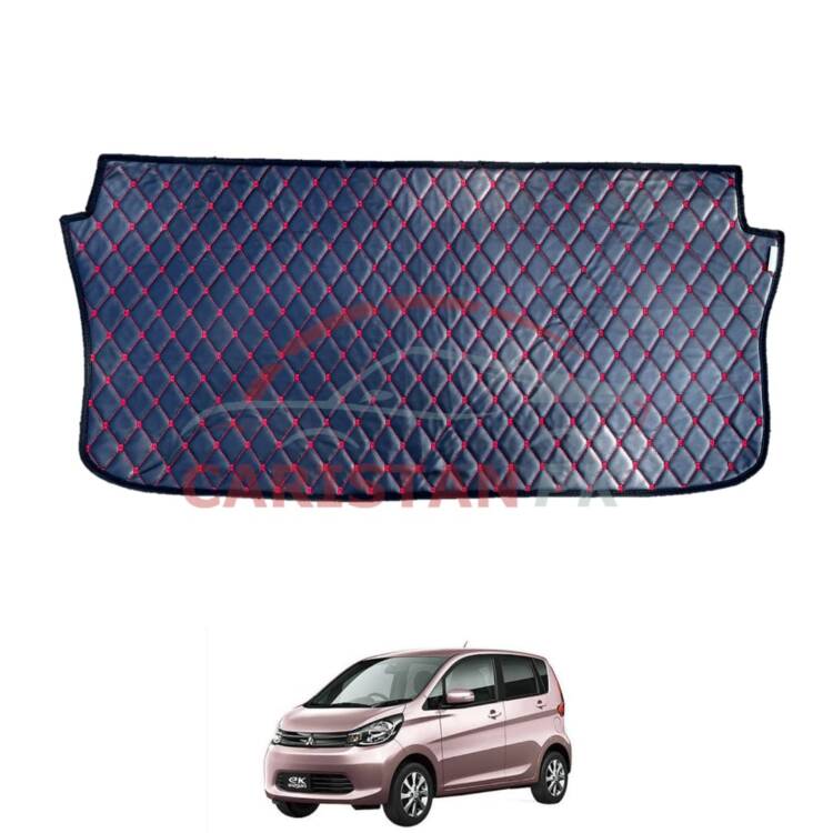 Mitsubishi EK Wagon 7D Trunk Protection Mat Black With Red Stitch 2014-18