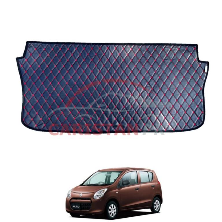 Suzuki Alto JDM 7D Trunk Protection Mat Black With Red Stitch 2010-14