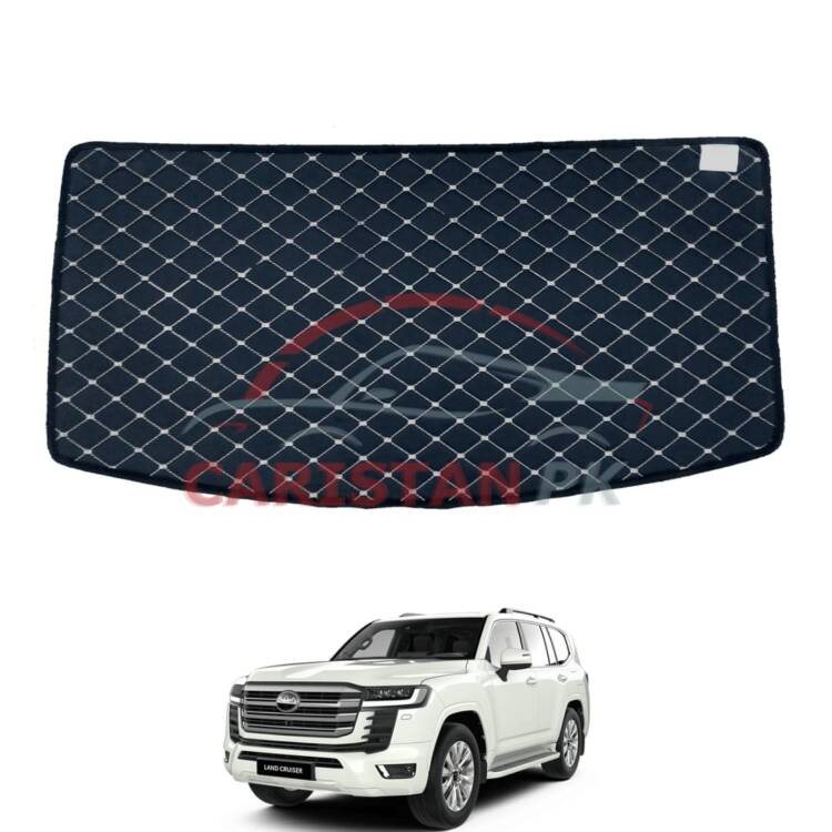 Toyota Land Cruiser 7D Trunk Protection Mat Black With Beige Stitch 2022-24