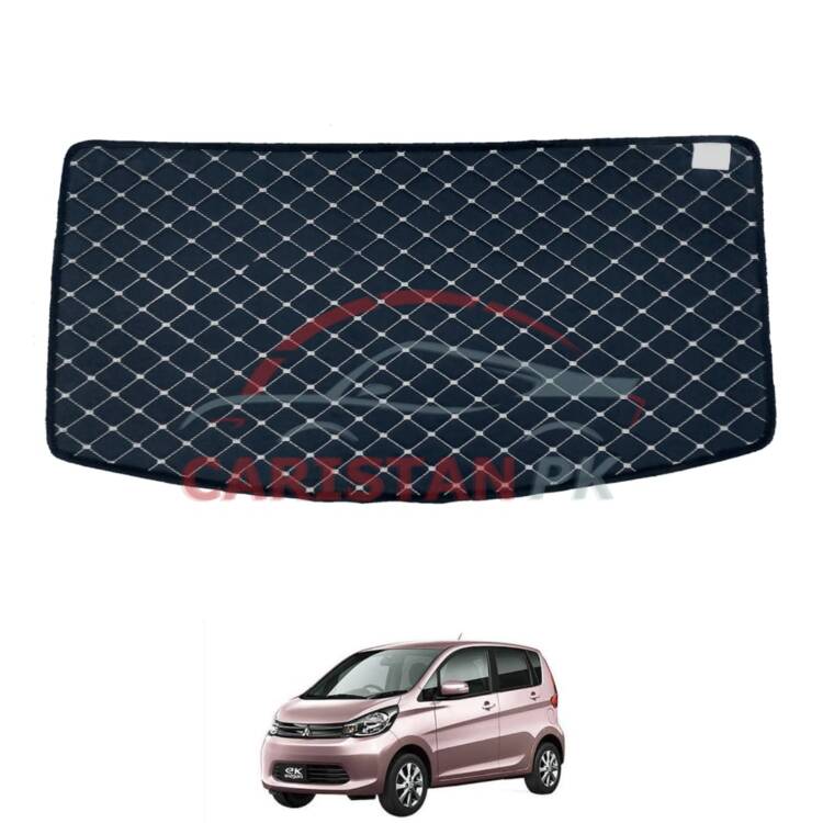 Mitsubishi EK Wagon 7D Trunk Protection Mat Black With Beige Stitch 2014-18