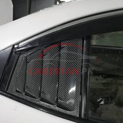 Toyota Yaris Quarter Glass Evo Louver Cover Vent Set Carbon Fiber