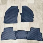 Toyota Corolla Cross Flat Style 7D Floor Mats Black With Red Stitch 3