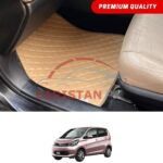 Mitsubishi EK Wagon Flat Style 7D Floor Mats Beige Stitch 2014-18
