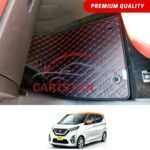 Nissan Dayz Flat Style 7D Floor Mats Black With Red Stitch 2019-24