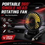 Portable 360° Single Head Rotating Fan