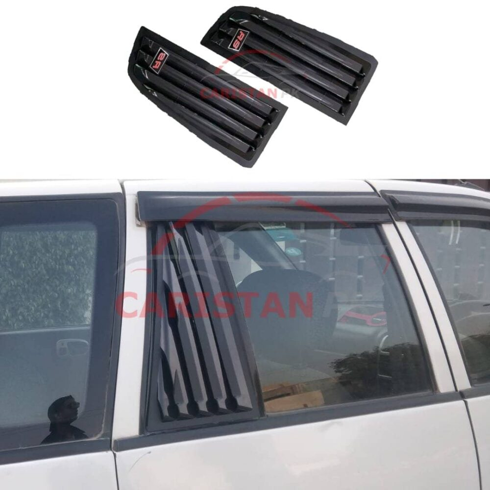 Suzuki Swift Quarter Glass Evo Louver Cover Vent Set Black 2007-21 Suzuki Swift Quarter Glass Evo Louver Cover Vent Set Black 2007-21