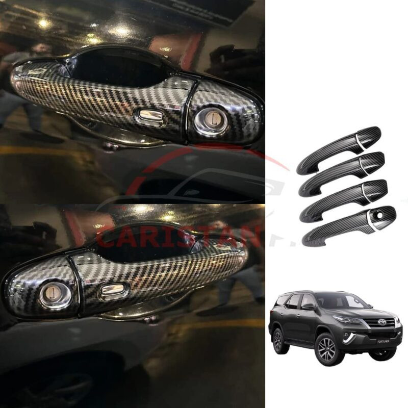 Toyota Fortuner Carbon Fiber Door Handle Cover 2016-25 Toyota Fortuner Carbon Fiber Door Handle Cover 2016-25